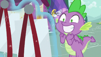 Spike grinning wide with excitement S9E19