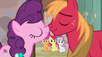 Sugar Belle and Big Mac nuzzle affectionately S7E8