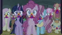 The ponies enter the barn S6E15