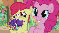 Apple Bloom and Pinkie Pie excited S5E20