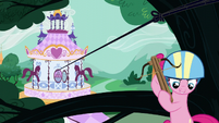 Pinkie slides down the tree branch S5E19
