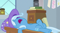 Trixie taking a nap on her desk S9E20