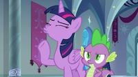 Twilight Sparkle scoffing at the insinuation S9E4