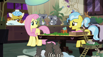 Dr. Fauna cheering up Fluttershy S7E5