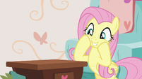 Fluttershy looking gleefully playful S7E12