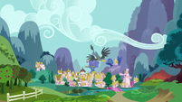 Gabby flying to Ponyville S6E19