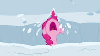 Pinkie Pie drills out from under the snow S7E11