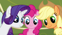 Rarity Pinkie and Applejack watching S2E16