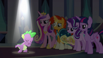Spike singing "the darkness turn to light" S6E16