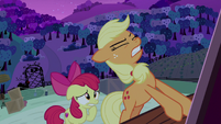 Applejack trying to pry barn door open S9E10