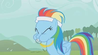 Rainbow Dash blowing her whistle S1E12
