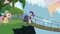 Rarity and Fluttershy crossing bridge S4E03