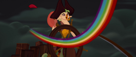 Celaeno watches Rainbow fly up into the sky MLPTM