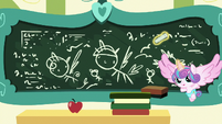 Flurry Heart drawing on Cheerilee's chalkboard S7E3