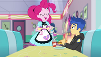 Pinkie Pie asking Flash Sentry "big test?" EGDS24