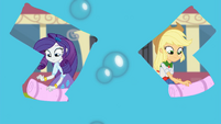 Rarity and Applejack wiping off the soapy water SS13