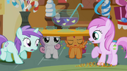 Sweetie Belle and Scootaloo under the table S1E12