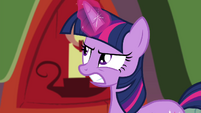 Twilight Sparkle angry at Rainbow Dash for flying S4E21