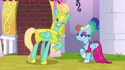 Zephyr Breeze winking at Rainbow Dash S9E4