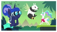 Celestia and Luna observing bugbears S9E13