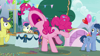 Pinkie Pie yelling "I can't take it!" S7E23