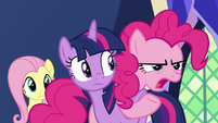 Pinkie imitating herself with high-pitched voice S7E11