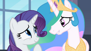 Rarity e Princesa Celestia sorrindo T2E09