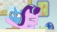 Starlight Glimmer tightly hugging Trixie S9E20