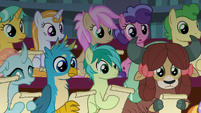 Young Six and students listen to Twilight S8E2