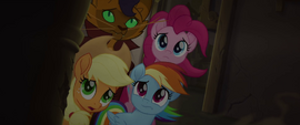Capper and ponies looking up into the storm MLPTM