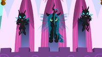 Chrysalis and changelings over Canterlot S02E26