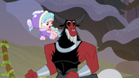 Cozy Glow urging Tirek to run away S9E8