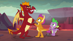 Garble and Smolder fist-bump S9E9