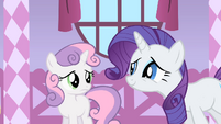 Rarity trying to appeal Sweetie Belle S1E17