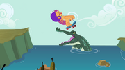 Scootaloo going over an alligator S3E6