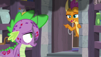 Smolder joining Spike in the closet S8E11