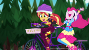 Sunset and Pinkie riding a tandem bike EGSBP