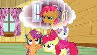 Apple Bloom and Scootaloo remembers what Babs said S3E04