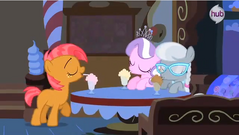 Babs Seed, Silver Spoon, and Diamond Tiara drinking milkshakes S3E4