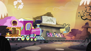 Mane 6 and Maud at rock farm train station S4E18.png