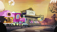 Mane 6 and Maud at rock farm train station S4E18