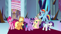 Mane Six standing up to King Sombra S9E2