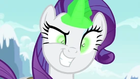 Rarity with a sinister grin S4E23