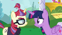 Twilight pleading with Moon Dancer S5E12