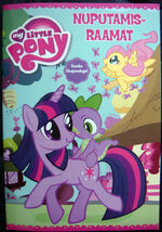 Estonian My Little Pony Nuputamisraamat (coloring/activity book) with Twilight Sparkle, Spike, Fluttershy, butterflies, and bees on the cover.