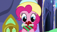 Pinkie Pie looking at Twilight's gift MLPBGE