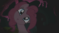Pinkie Pie making faces at first tree S1E02