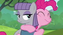 Pinkie and Maud share a warm hug S6E3