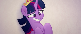 Twilight Sparkle grinning with uncertainty MLPTM