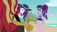 Twilight Sparkle listening to Sunset Shimmer EGFF